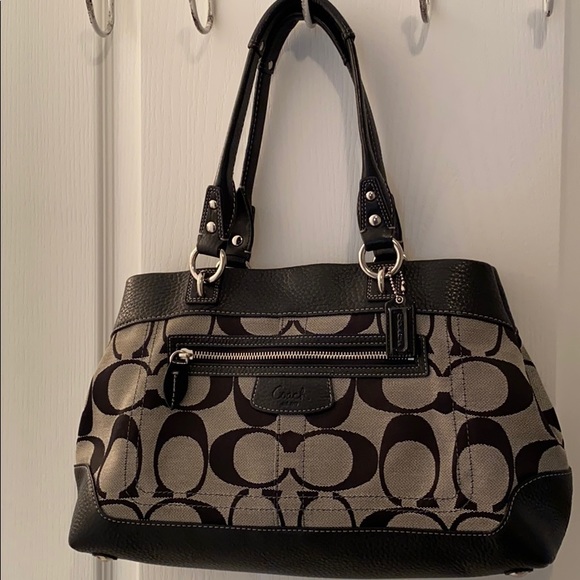 Coach Handbags - Authentic Leather&Canvas Coach Purse